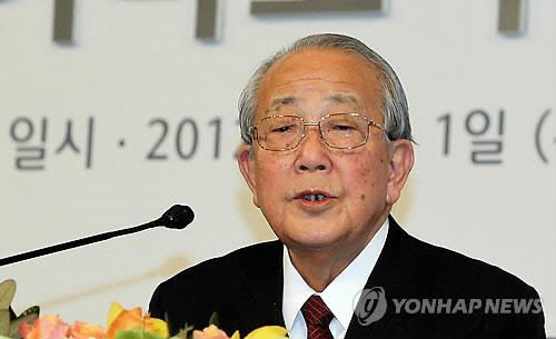 2012년 한국서 강연하는 이나모리 가즈오 교세라 명예회장[연합뉴스 자료사진]